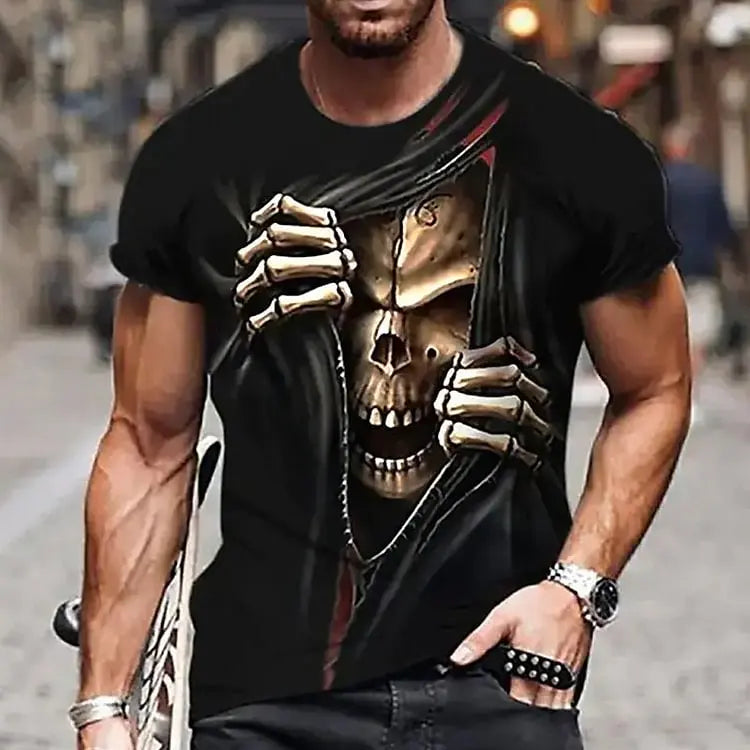 A man wearing a shirt with a trendy design from Haile Cozzie Soles