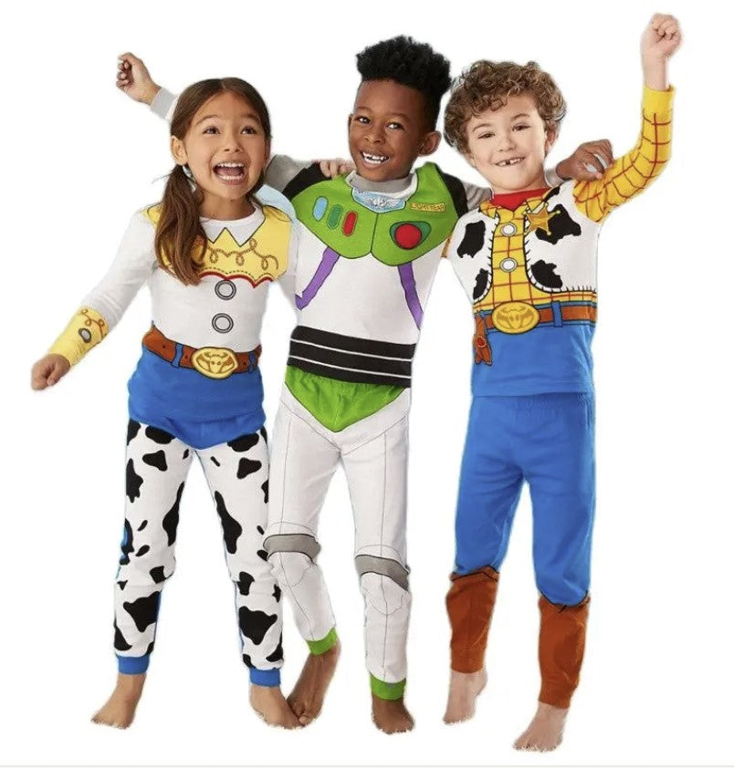 Three kids in different cosplay costumes