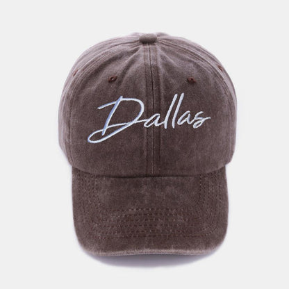 Zenana Washed DALLAS Embroidered Baseball Cap