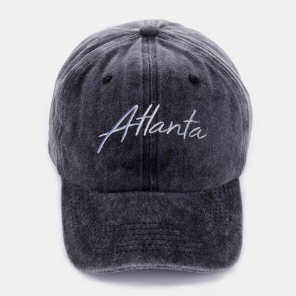 Zenana Washed ATLANTA Embroidered Baseball Cap