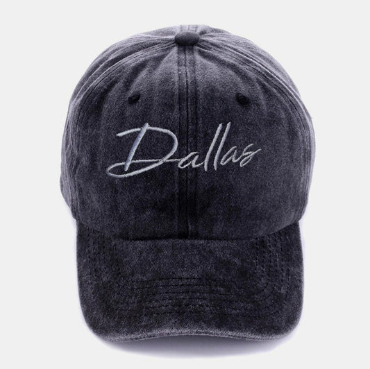 Zenana Washed DALLAS Embroidered Baseball Cap