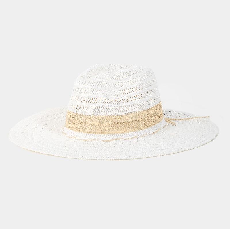 Fame Contrast Straw Braided Sun Hat