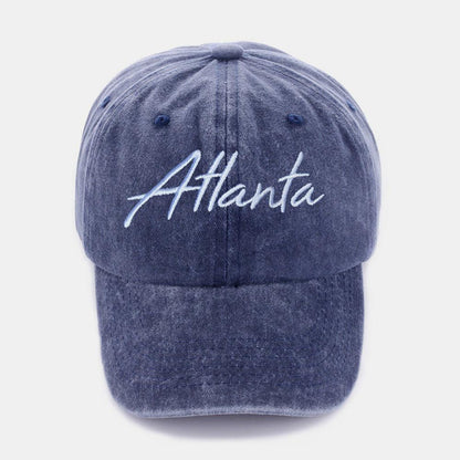 Zenana Washed ATLANTA Embroidered Baseball Cap