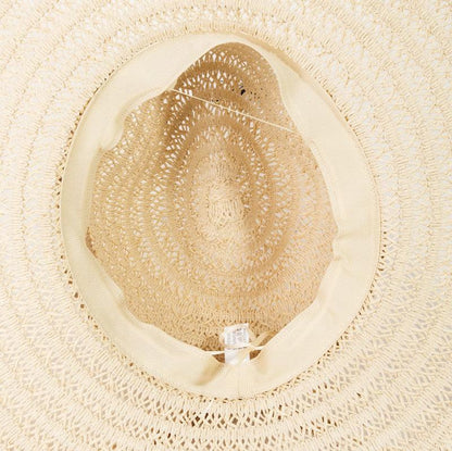 Fame Contrast Straw Braided Sun Hat