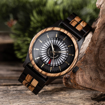 Men's Wooden Watch – Japanese Quartz Movement Luxury Gift Pack