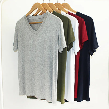 Men’s Modal V-Neck T-Shirt | Casual Short Sleeve Top