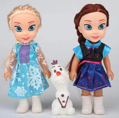 3 Pcs Elsa & Anna Action Figure Dolls