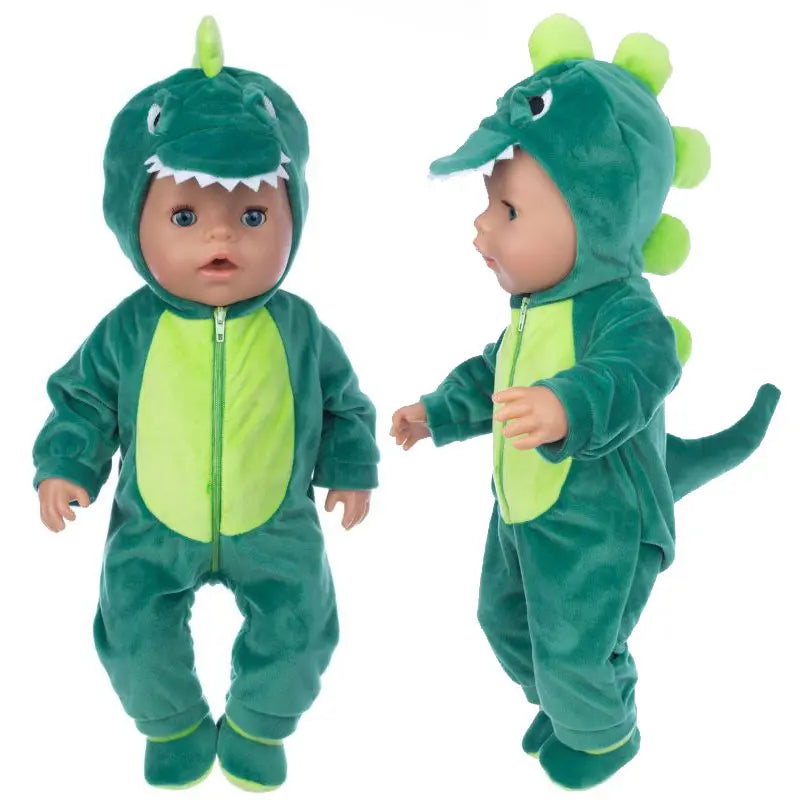 Animal Jumpsuits for 43cm Baby Dolls & 17-Inch Born Babies