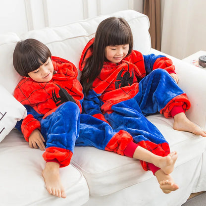 Spider Red Pajamas Set - Flannel Kids Animal Cartoon Sleepwear