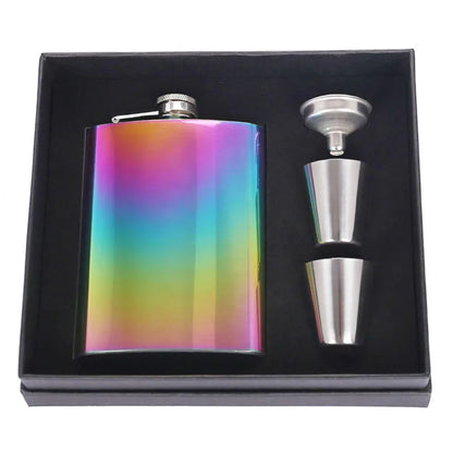 8oz Portable Flagon Hip Flask Set with Cup – Ideal for Outdoor Enjoyment