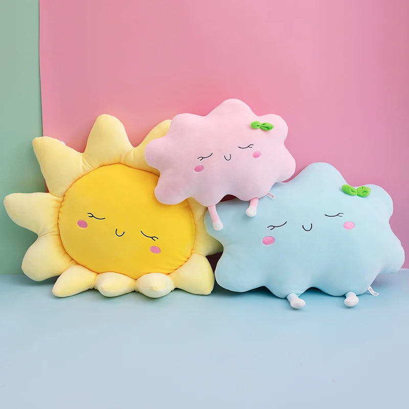 Cute Sun Cloud Plush Pillow | Stuffed Soft Creative Sun & Cloud Toy