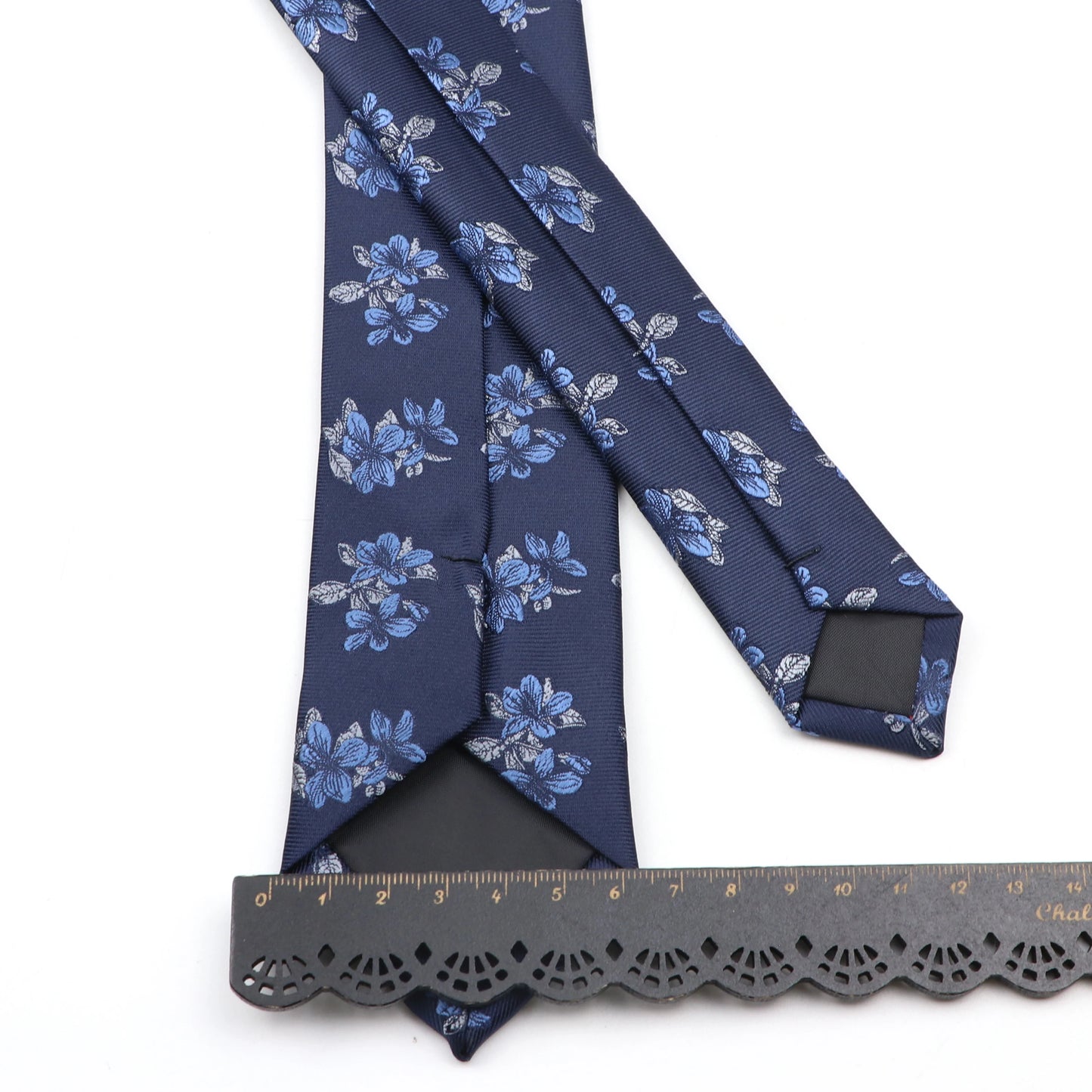 Novelty Men's Floral &amp; Geometric Tie - Red &amp; Blue