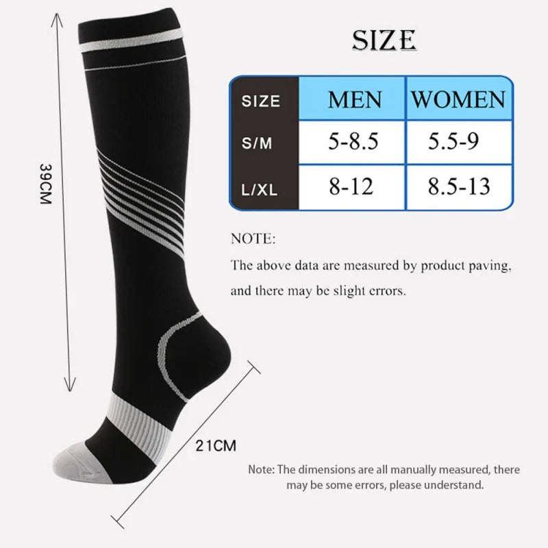 6 Pairs Compression Socks for Women&Men Knee High Sock