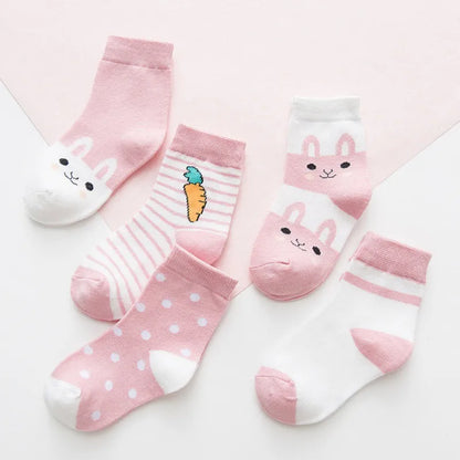 5 Pairs Infant Warm Stripe Fashion Socks – Soft & Cozy