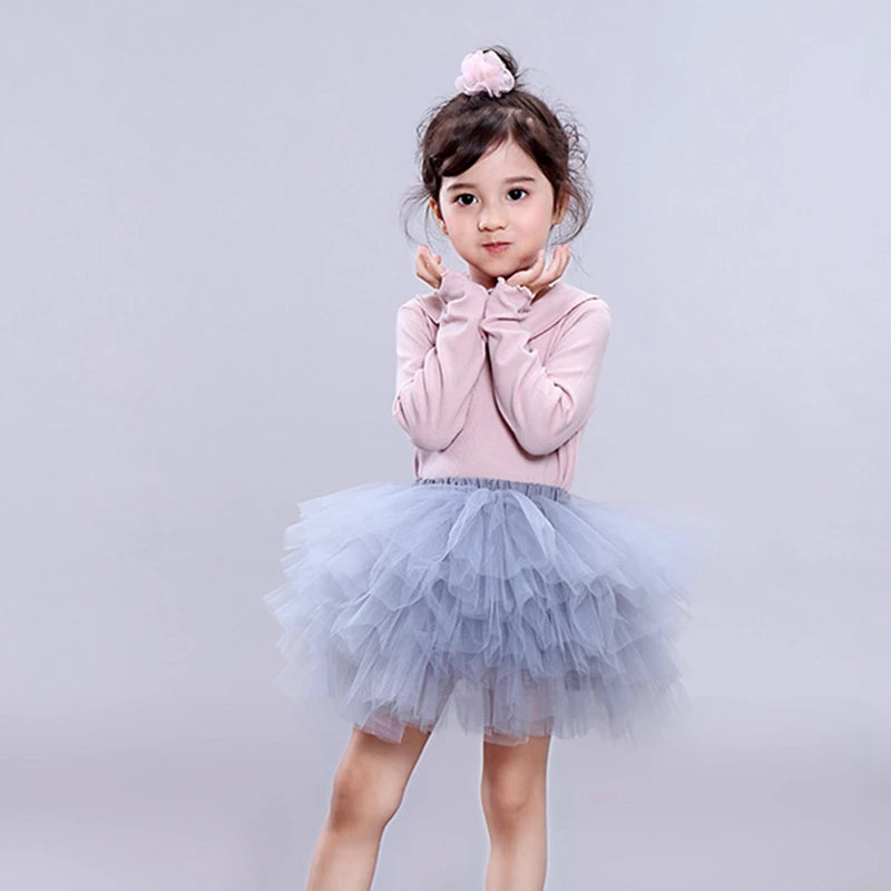 Fluffy Tutu Skirt for Girls – 6-Layer Princess Ballet Dance Tutu