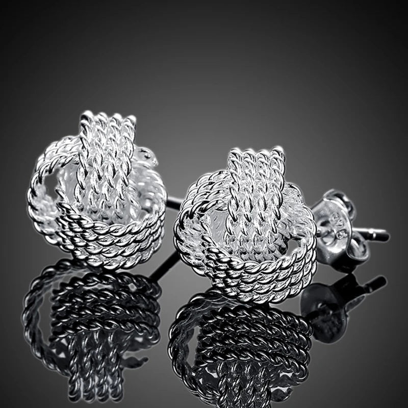 925 Sterling Silver Winding Stud Earrings