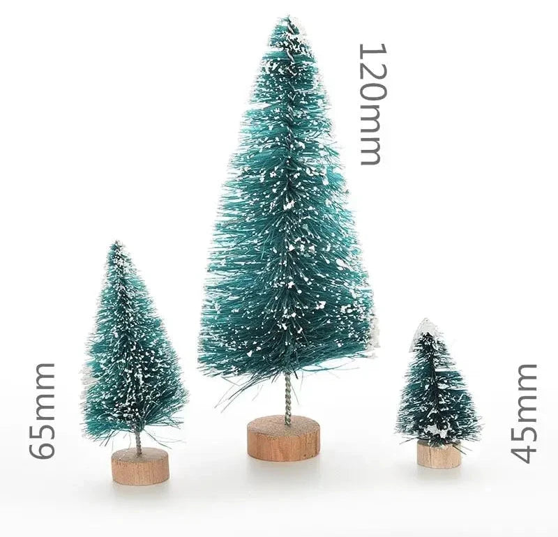 Miniature Artificial Christmas Trees – Sisal Snow Landscape Decor