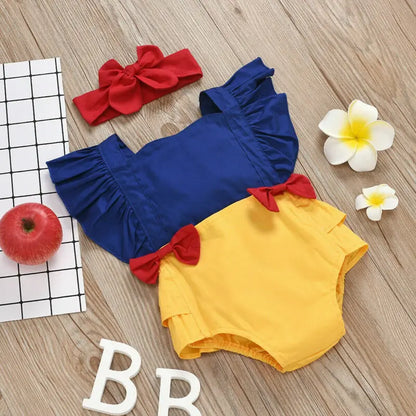 Newborn Backless Bowknot Ruffles Jumpsuit