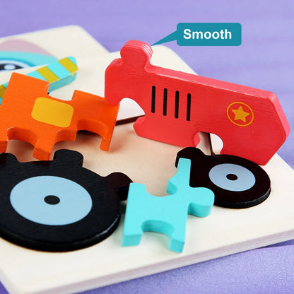 Kids Wooden 3D Puzzle - Jigsaw Educational Toy