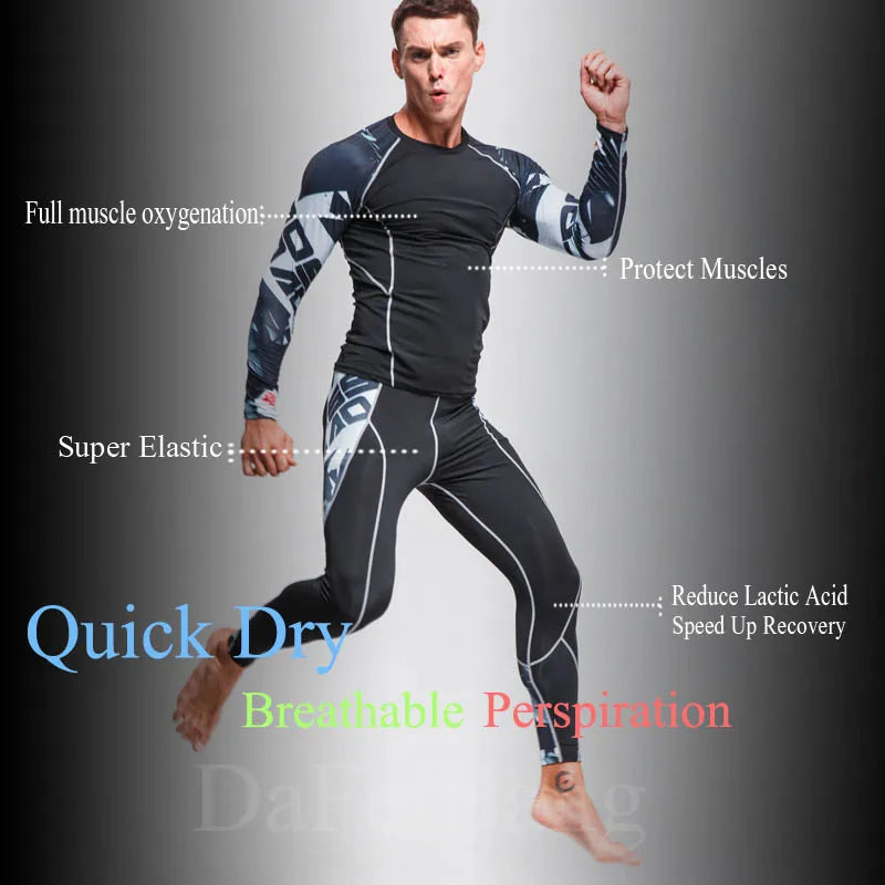 Men's Compression Set – Versatile Running Tights and Workout Top