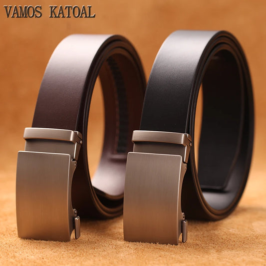 Genuine Cow Leather Automatic Belt for Men - Formal Automatic Buckle