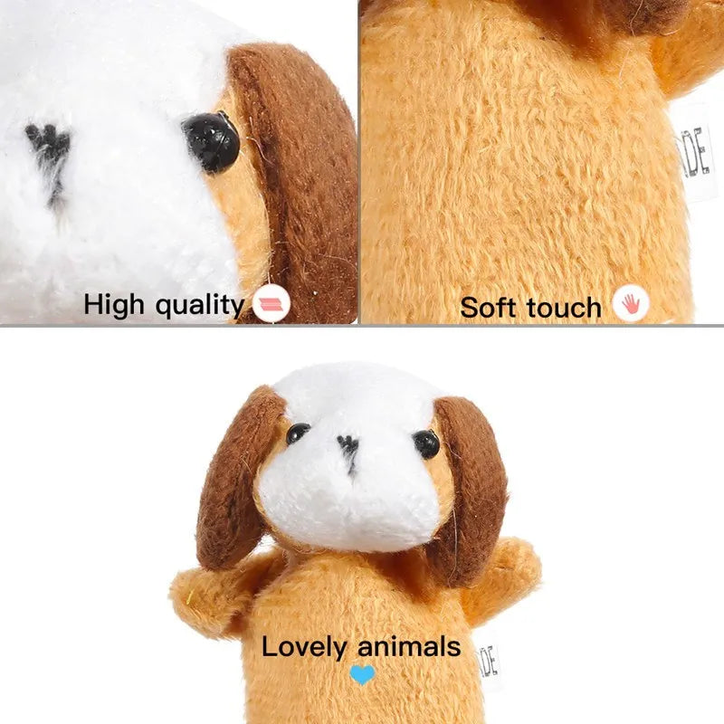 Baby Plush Cartoon Animal Family Finger Puppets