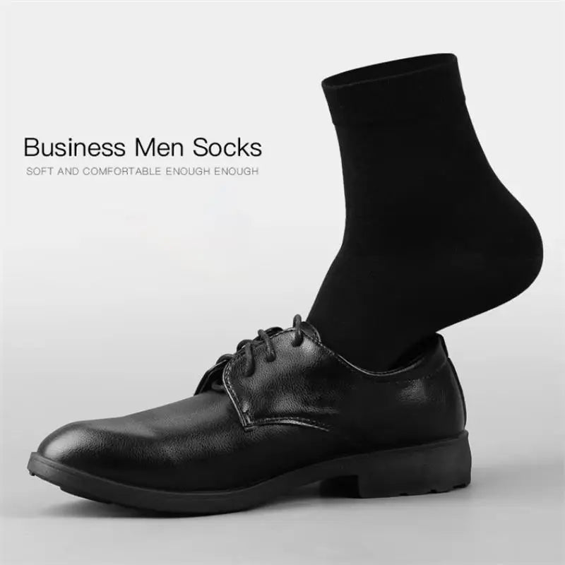 10 Pairs Men's Business Socks – Breathable, Moisture-Wicking Crew Socks