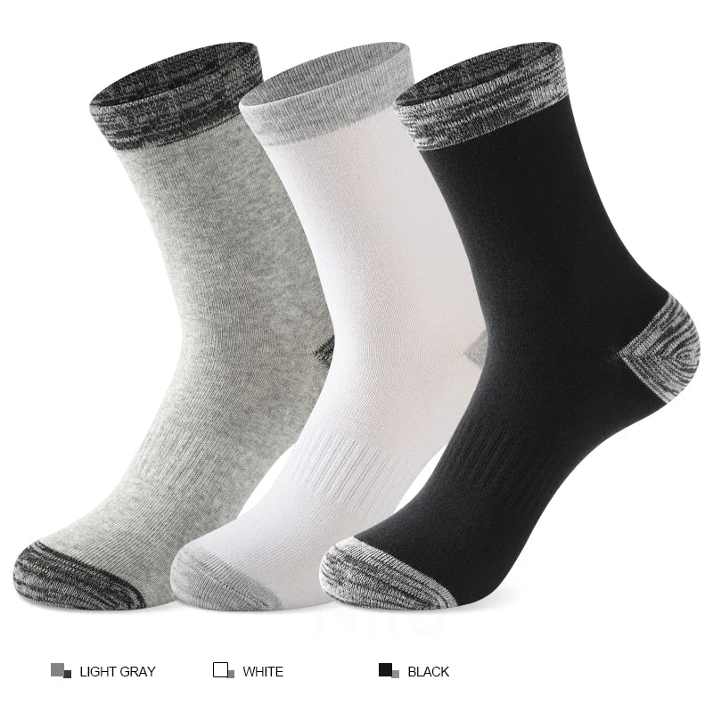 6 Pairs Black Leisure & Business Crew Socks – Comfortable Cotton