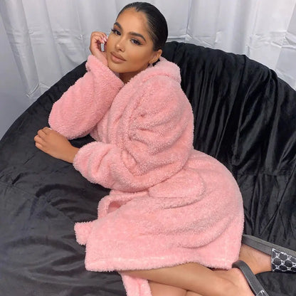 Women's Fleece Hooded Robe