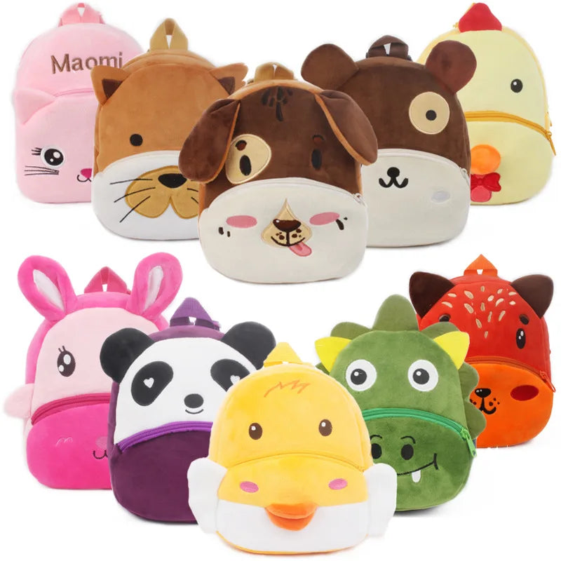 Baby Cartoon Animal Plush Backpack | Cute Mini School Bag for 0-3 Years