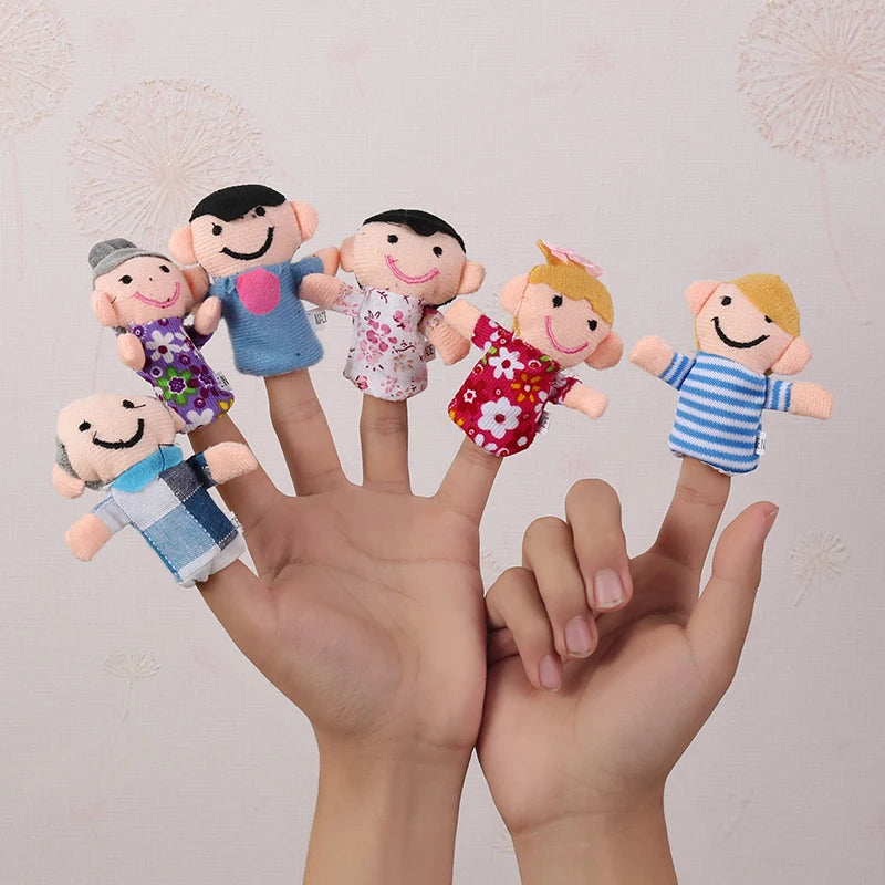 Baby Plush Cartoon Animal Family Finger Puppets