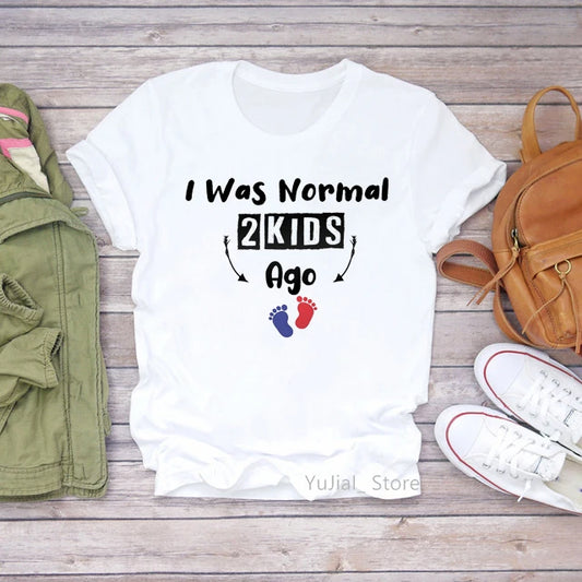 "I Was Normal 2 Kids Ago" Funny Super Mom T-Shirt