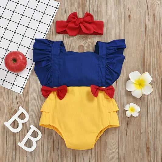 Newborn Backless Bowknot Ruffles Jumpsuit