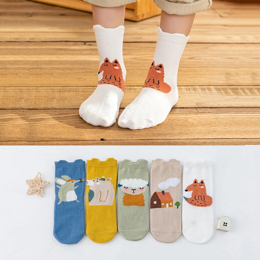 5 Pairs Cute Animal Children Socks