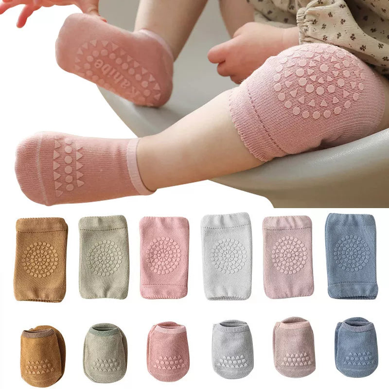 Baby Knee Pads Socks Set - Anti-Slip Safety for Crawling