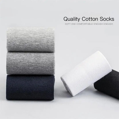 10 Pairs Men's Business Socks – Breathable, Moisture-Wicking Crew Socks