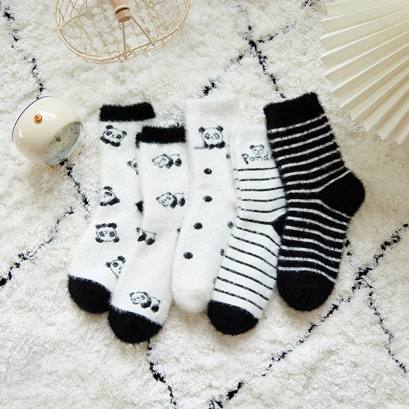 Fluffy Socks for Girls in Trendy Pattern