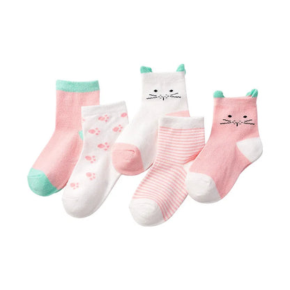 5 Pairs Infant Warm Stripe Fashion Socks – Soft & Cozy