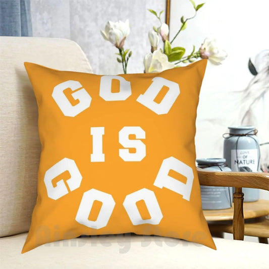 Christian Quote Pillow Case | Printed Home Decor | ‘God Is Good’ Bible Verse | Soft DIY Pillow Cover