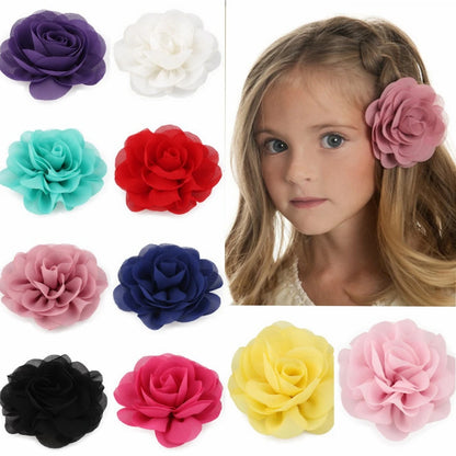 Rolled Rose Fabric Hair Accessories for Girls