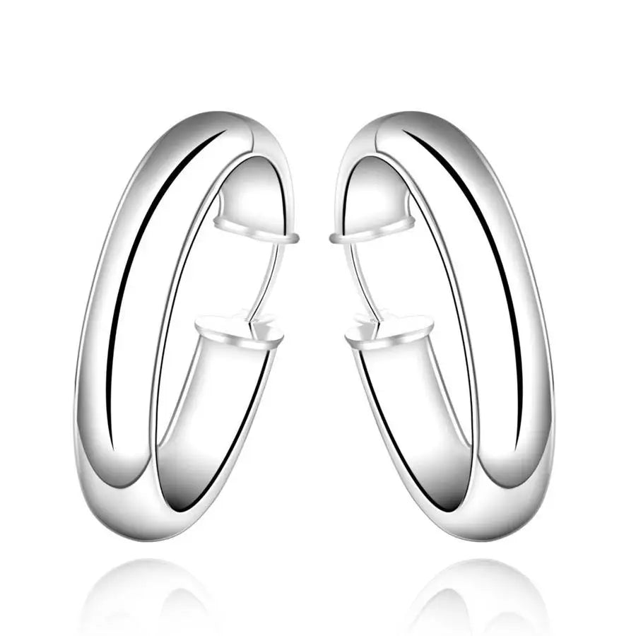 Fashion 925 Sterling Silver Round Earrings