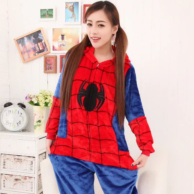 Spider Red Pajamas Set - Flannel Kids Animal Cartoon Sleepwear