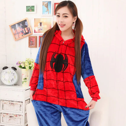 Spider Red Pajamas Set - Flannel Kids Animal Cartoon Sleepwear