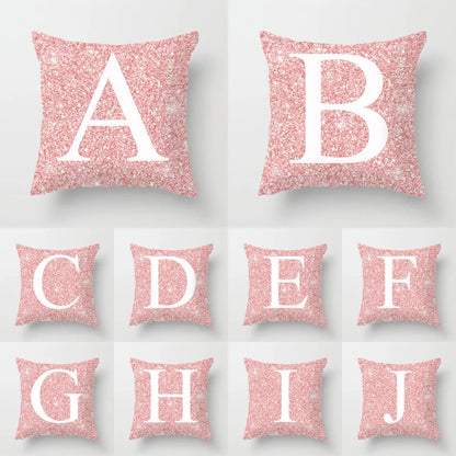 45x45cm Pink Bling Letter Sofa Pillow Case