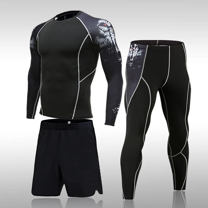 Men's Compression Set – Versatile Running Tights and Workout Top