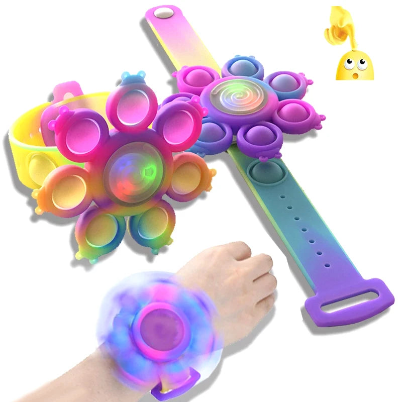 Octopus Spinning Fidget Spinner with Light-Up Wristband