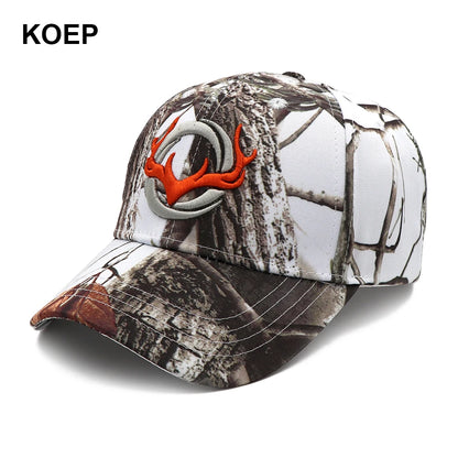 KOEP New Camo Baseball Cap for Men - Outdoor Fishing & Hunting Hat with 3D Deer Head Design