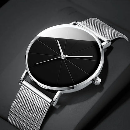 Minimalist Men's Fashion Watch - Ultra Thin Quartz Timepiece