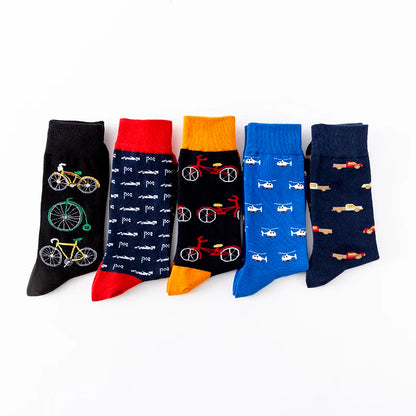 Colorful Medium Tube Cotton Socks – Breathable & Comfortable Crew Socks