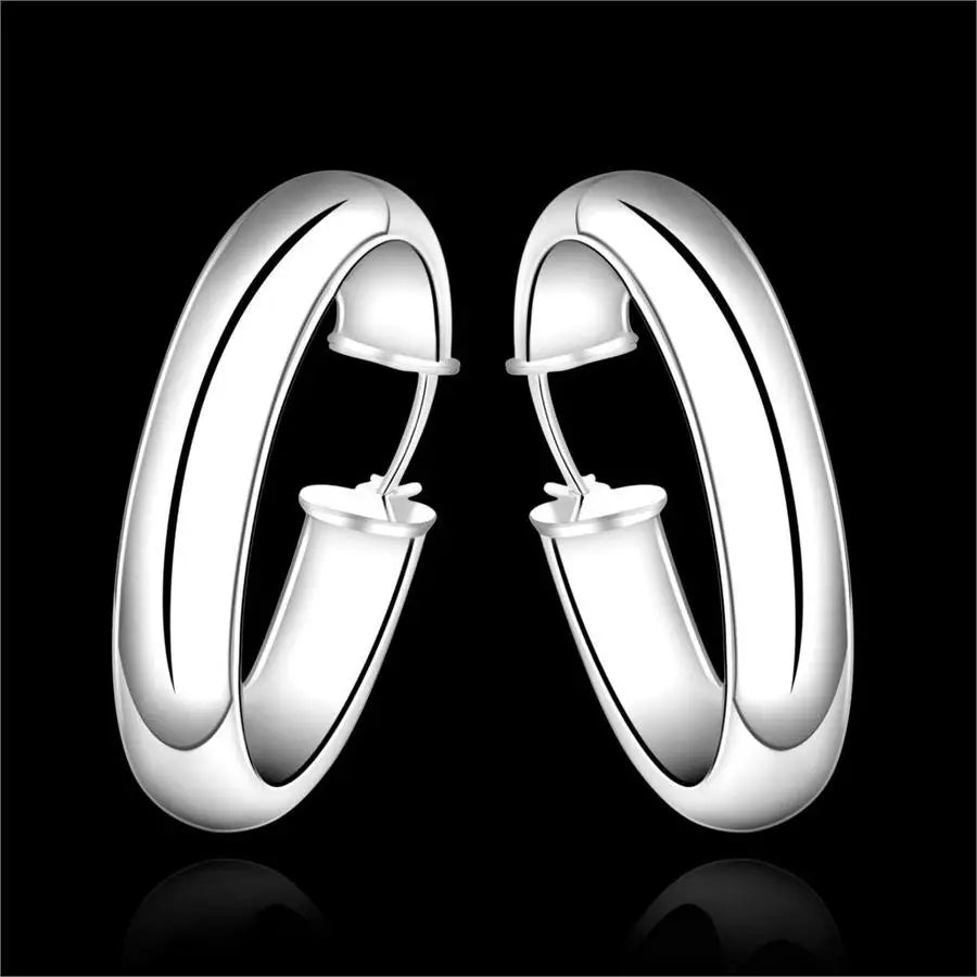 Fashion 925 Sterling Silver Round Earrings